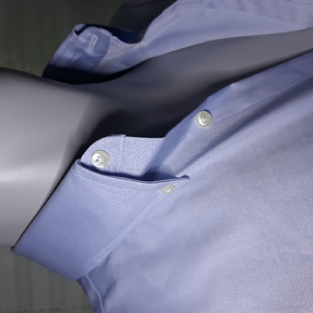 Eagle Shirtmakers mens NEW blue cotton long sleeve dress shirt. 15 x 34/35. NWT
